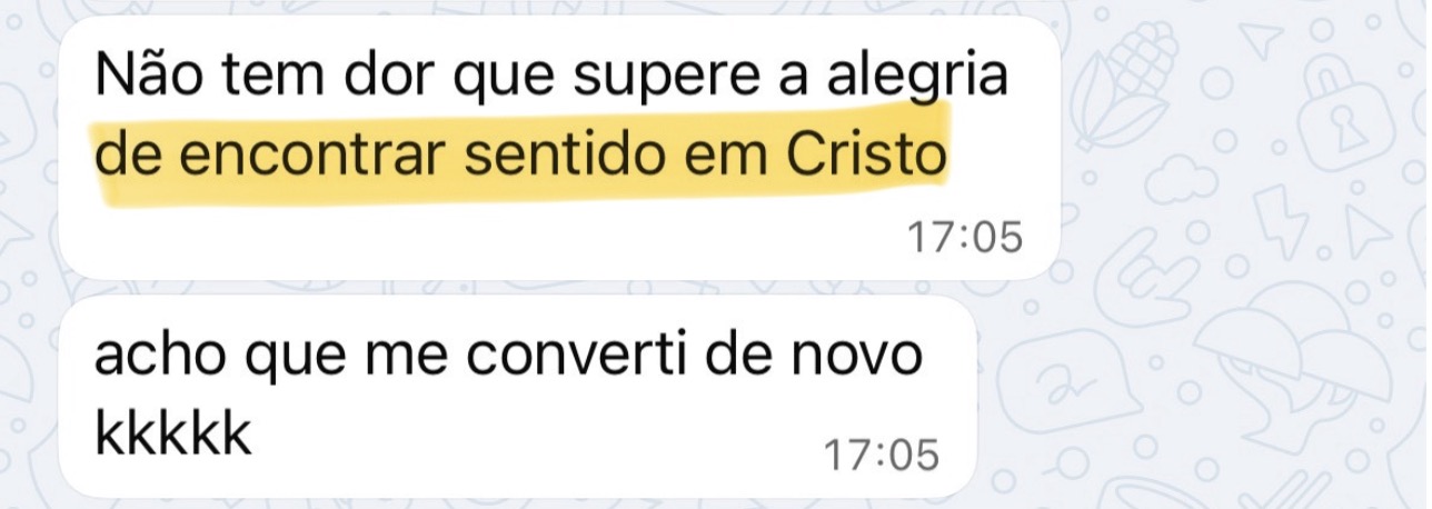 Depoimento de aluna 4 — print de WhatsApp